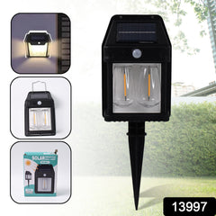 18w Solar Wall Double Lights  Lamp With 2 Modes  Motion Sensor (1 Pc)