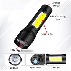 7528  Mini Search Rechargeable Led Long Range Flashlight Emergency Light Torch