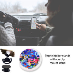 12731 Fashion Design Pop Up Mobile Phone Grip Holder Smart Phone Bracket Phone Stand  Grip With Popclip Car Mount Flowers Pasley