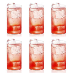 2343 Heavy Unbreakable Stylish Plastic Clear Look Fully Transparent Glasses Set 330ml (6pcs)