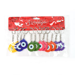 Evil Eye Rubber  Silicone Keychain (12 Pcs Set  Mix Color)