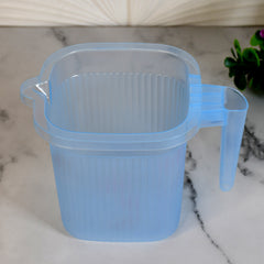 Plastic Square Transparent  Bath Water Mug (1 Pc  1000 Ml  Mix Color)