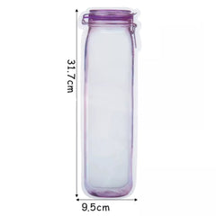 Food Storage Bag Bottles Shape Ziplock Bags Reusable (1 Pc  500 Ml)