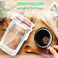 0855 Plastics Transparent Jar Shaped Stand-up Pouch With Zipper