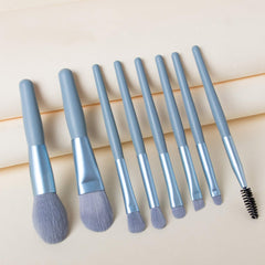 1460 8 Pcs Mini Makeup Brush Set With Case Portable Foundation Brush Kit Travel Premium Synthetic Bristles Cosmetic Brush Set For Powder Blending Blush Eyeshadow Lipstick (Mix Color 8 Pcs Set)