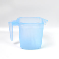 Plastic Square Transparent  Bath Water Mug (1 Pc  1000 Ml  Mix Color)